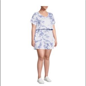 Como Blu Womens Tie Dye Romper V Neck With Pockets Size 1X New